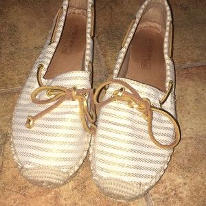 Sperry Gold and Natural Espadrilles
